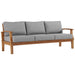 Marina Outdoor Patio Teak Sofa Natural Gray