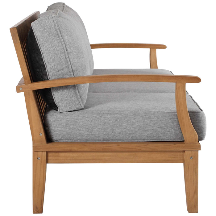 Marina Outdoor Patio Teak Sofa Natural Gray