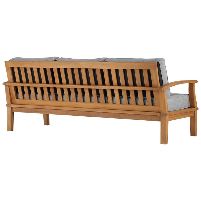 Marina Outdoor Patio Teak Sofa Natural Gray