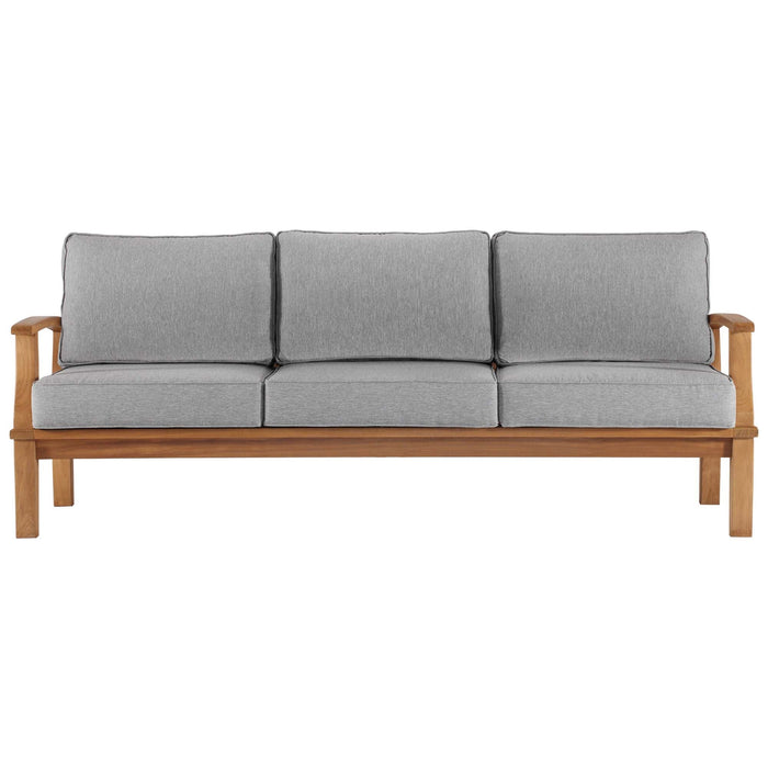 Marina Outdoor Patio Teak Sofa Natural Gray