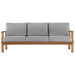 Marina Outdoor Patio Teak Sofa Natural Gray