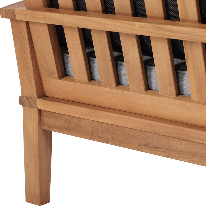Marina Outdoor Patio Teak Sofa Natural Gray