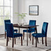 Prosper 5 Piece Upholstered Velvet Dining Set Cappuccino Navy