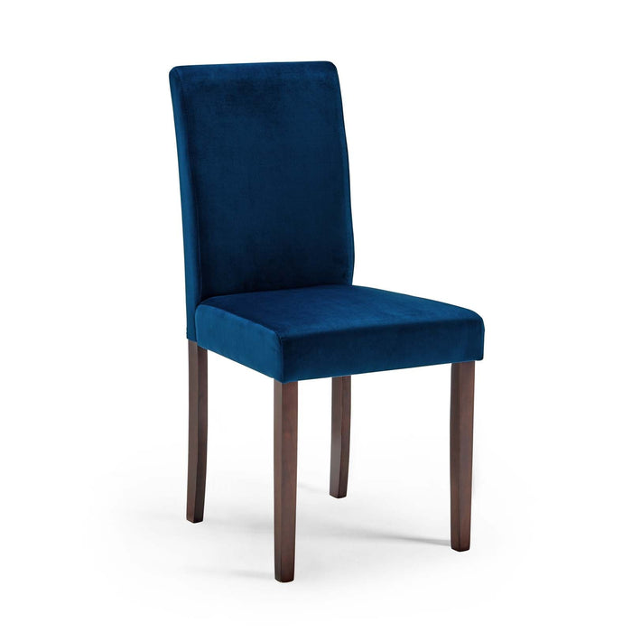 Prosper 5 Piece Upholstered Velvet Dining Set Cappuccino Navy