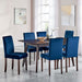 Prosper 7 Piece Upholstered Velvet Dining Set Cappuccino Navy