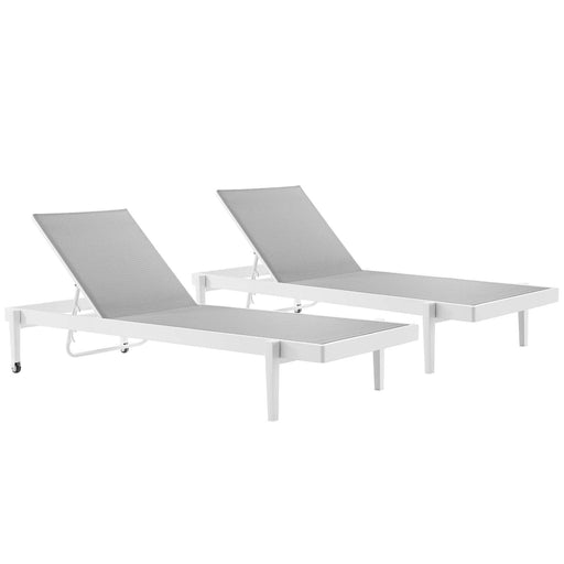 Charleston Outdoor Patio Aluminum Chaise Lounge Chair Set of 2 - alternate angle view