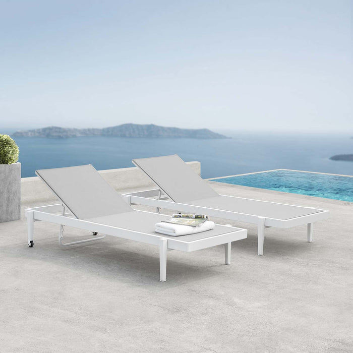 Charleston Outdoor Patio Aluminum Chaise Lounge Chair Set of 2 - Modway \outdoor\chaise lounges