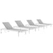 Charleston Outdoor Patio Aluminum Chaise Lounge Chair Set of 4 - alternate angle view