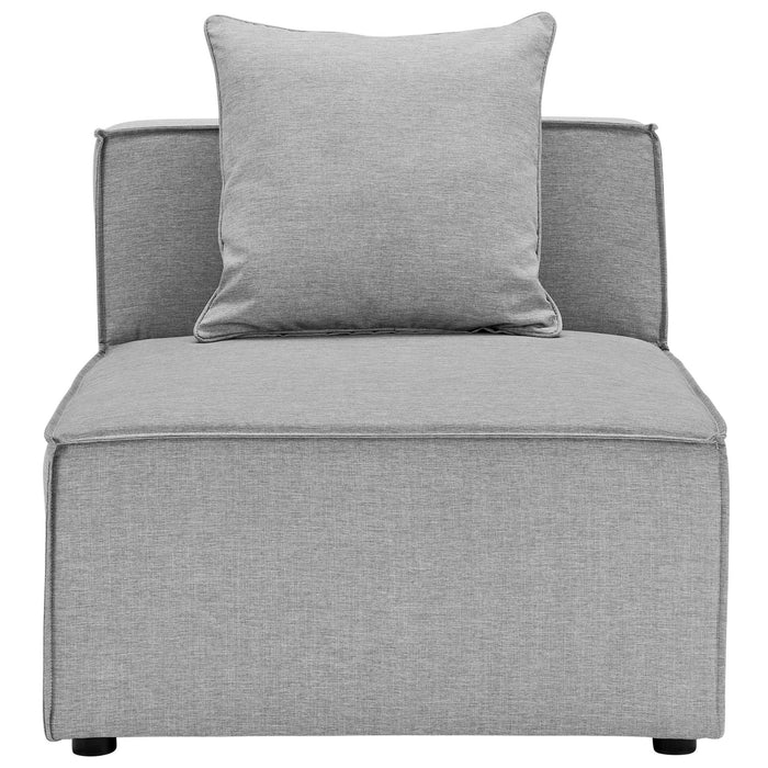 Saybrook Outdoor Patio Upholstered Sectional Sofa Armless Chair - view 5