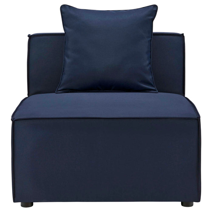 Saybrook Outdoor Patio Upholstered Sectional Sofa Armless Chair - view 13