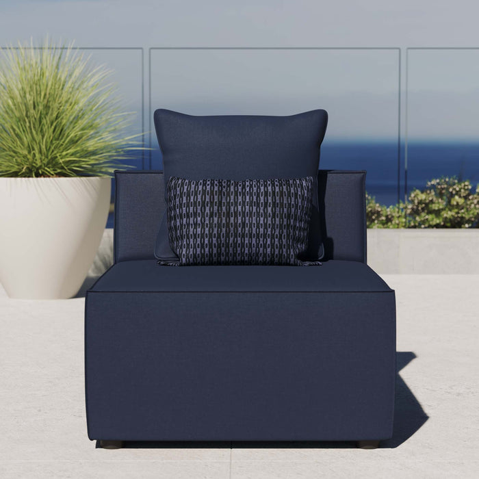 Saybrook Outdoor Patio Upholstered Sectional Sofa Armless Chair - view 8