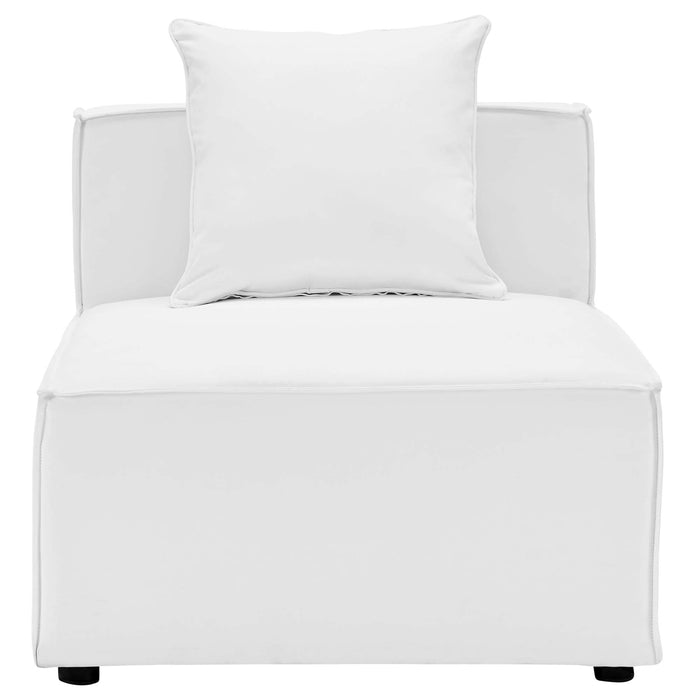 Saybrook Outdoor Patio Upholstered Sectional Sofa Armless Chair - view 20