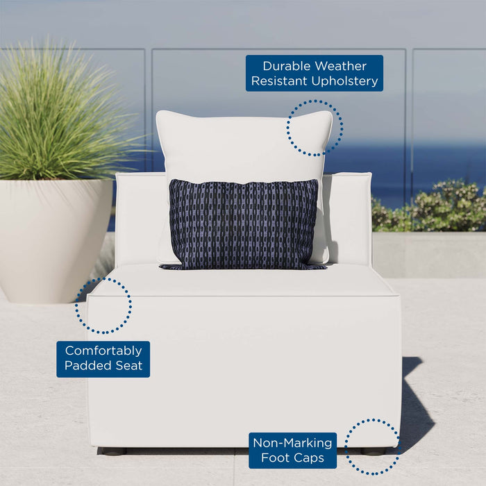 Saybrook Outdoor Patio Upholstered Sectional Sofa Armless Chair - view 17