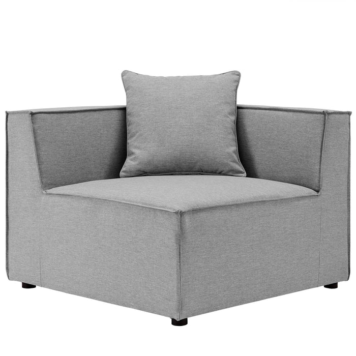 Saybrook Outdoor Patio Upholstered Sectional Sofa Corner Chair - alternate angle view