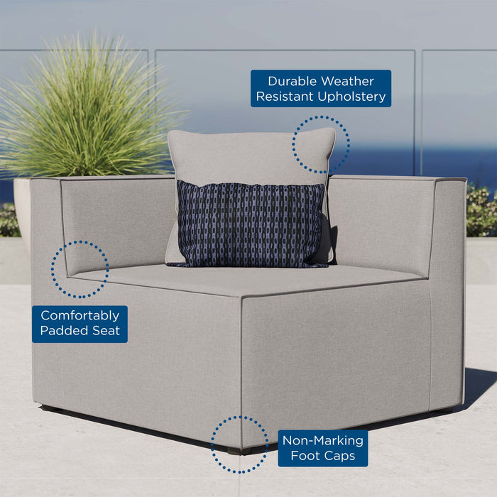 Saybrook Outdoor Patio Upholstered Sectional Sofa Corner Chair - detail close-up