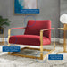 Modway Seg Performance Velvet Accent Chair Living Room Furniture in Blue - Side View