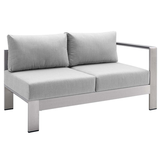 Shore Sunbrella® Fabric Aluminum Outdoor Patio Right-Arm Loveseat - alternate angle view