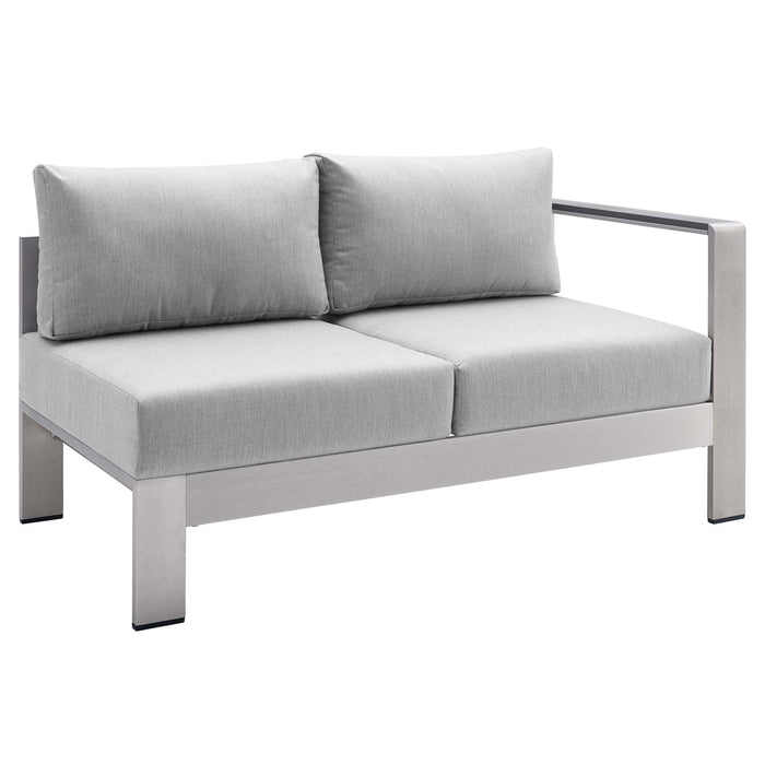 Shore Sunbrella® Fabric Aluminum Outdoor Patio Right-Arm Loveseat - alternate angle view