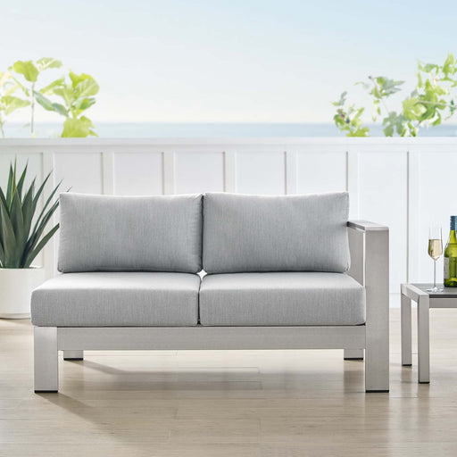 Shore Sunbrella® Fabric Aluminum Outdoor Patio Right-Arm Loveseat - Modway \outdoor\sofas & sectionals