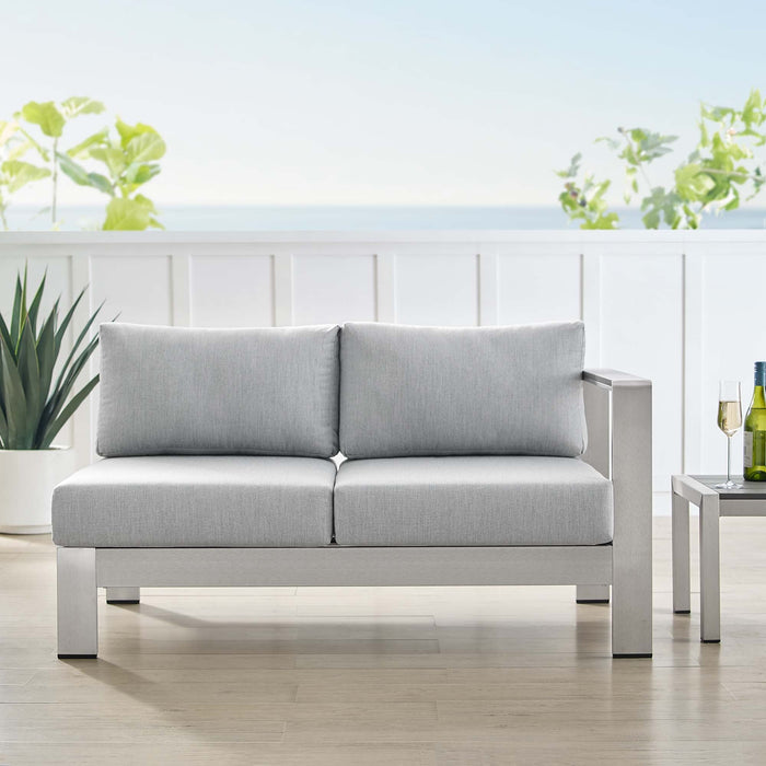 Shore Sunbrella® Fabric Aluminum Outdoor Patio Right-Arm Loveseat - Modway \outdoor\sofas & sectionals