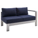 Shore Sunbrella® Fabric Aluminum Outdoor Patio Right-Arm Loveseat - view 9