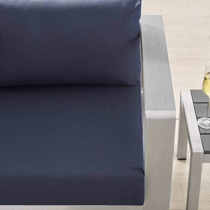 Shore Sunbrella® Fabric Aluminum Outdoor Patio Right-Arm Loveseat - view 11