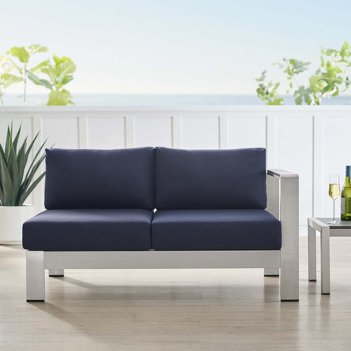 Shore Sunbrella® Fabric Aluminum Outdoor Patio Right-Arm Loveseat - view 8