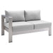 Shore Sunbrella® Fabric Aluminum Outdoor Patio Left-Arm Loveseat - alternate angle view