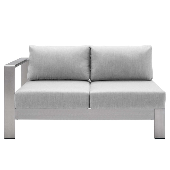 Shore Sunbrella® Fabric Aluminum Outdoor Patio Left-Arm Loveseat - view 6