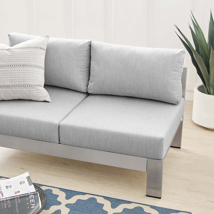 Shore Sunbrella® Fabric Aluminum Outdoor Patio Left-Arm Loveseat - view 7
