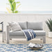 Shore Sunbrella® Fabric Aluminum Outdoor Patio Left-Arm Loveseat - Modway \outdoor\sofas & sectionals