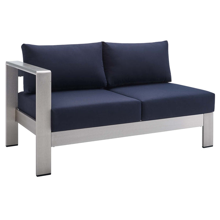 Shore Sunbrella® Fabric Aluminum Outdoor Patio Left-Arm Loveseat - view 10