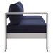 Shore Sunbrella® Fabric Aluminum Outdoor Patio Left-Arm Loveseat - view 13