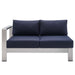 Shore Sunbrella® Fabric Aluminum Outdoor Patio Left-Arm Loveseat - view 15