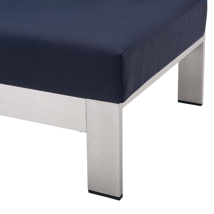 Shore Sunbrella® Fabric Aluminum Outdoor Patio Left-Arm Loveseat - view 16