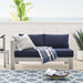 Shore Sunbrella® Fabric Aluminum Outdoor Patio Left-Arm Loveseat - view 9