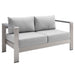 Shore Sunbrella® Fabric Aluminum Outdoor Patio Loveseat - alternate angle view