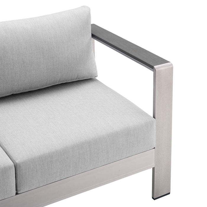 Shore Sunbrella® Fabric Aluminum Outdoor Patio Loveseat - view 8
