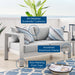 Shore Sunbrella® Fabric Aluminum Outdoor Patio Loveseat - detail close-up