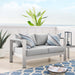 Shore Sunbrella® Fabric Aluminum Outdoor Patio Loveseat - Modway \outdoor\sofas & sectionals