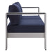 Shore Sunbrella® Fabric Aluminum Outdoor Patio Loveseat - view 12