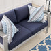 Shore Sunbrella® Fabric Aluminum Outdoor Patio Loveseat - view 11