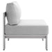 Shore Sunbrella® Fabric Aluminum Outdoor Patio Armless Chair - in lifestyle setting