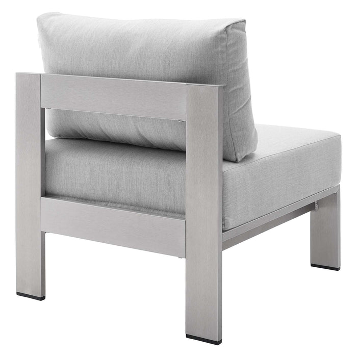Shore Sunbrella® Fabric Aluminum Outdoor Patio Armless Chair - view 5