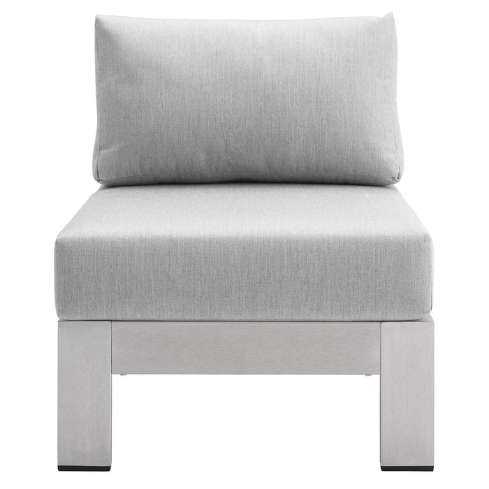 Shore Sunbrella® Fabric Aluminum Outdoor Patio Armless Chair - view 6