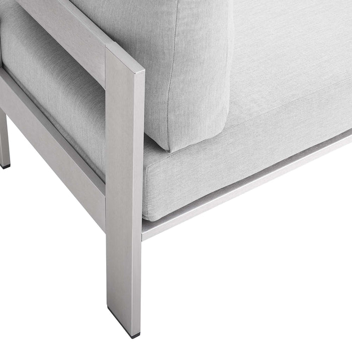 Shore Sunbrella® Fabric Aluminum Outdoor Patio Armless Chair - view 7