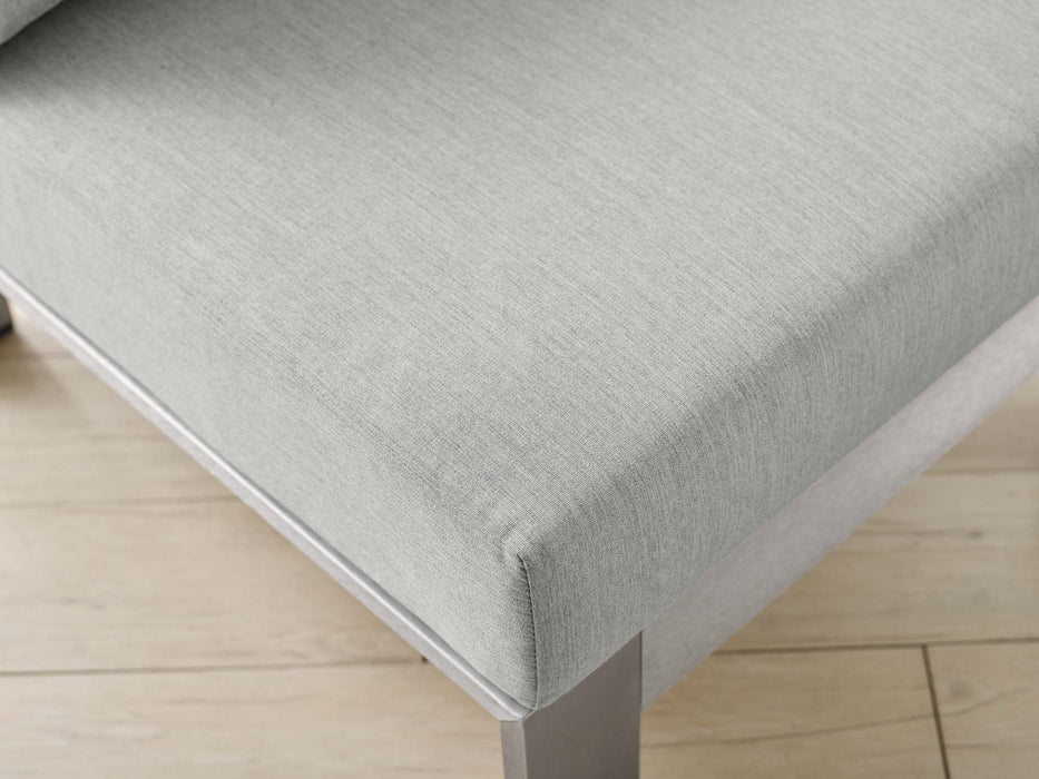 Shore Sunbrella® Fabric Aluminum Outdoor Patio Armless Chair - detail close-up