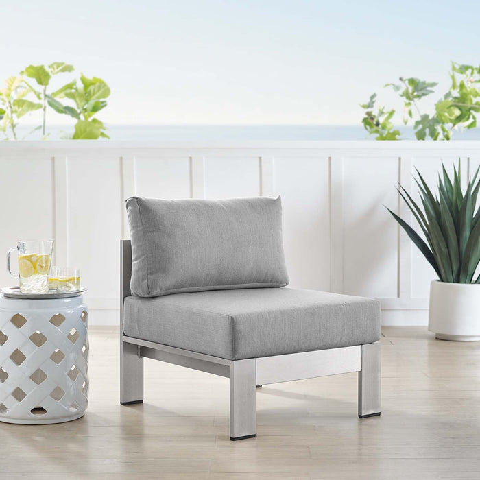 Shore Sunbrella® Fabric Aluminum Outdoor Patio Armless Chair - Modway \outdoor\sofas & sectionals