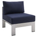 Shore Sunbrella® Fabric Aluminum Outdoor Patio Armless Chair - view 9