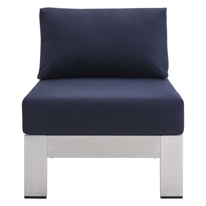 Shore Sunbrella® Fabric Aluminum Outdoor Patio Armless Chair - view 13